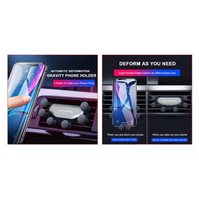 Βάση αεραγωγού αυτοκινήτου για smartphone ACC-242, μαύρη Βάση αεραγωγού αυτοκινήτου για smartphone ACC-242, μαύρη