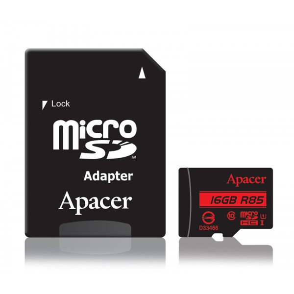 APACER Κάρτα Μνήμης Micro SDHC UHS-I U1 R85, 16GB, Class10