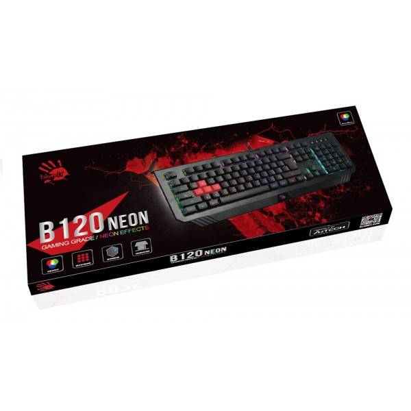 BLOODY ενσύρματο gaming πληκτρολόγιο BLD-B120N, RGB Backlit, μαύρο