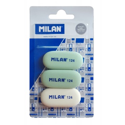 MILAN γόμα 124 BMM9203MP, παραλληλόγραμη 50 x 23 x 6mm, σετ 3τμχ MILAN γόμα 124 BMM9203MP, παραλληλόγραμη 50 x 23 x 6mm, σετ 3τμχ