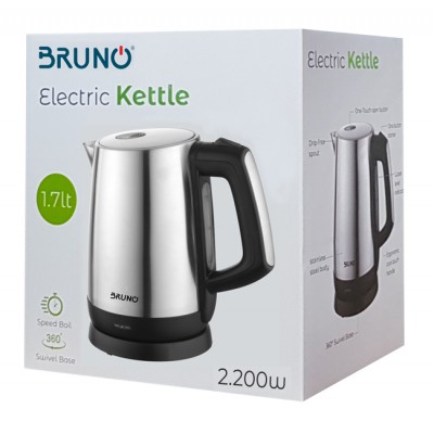 BRUNO Ηλεκτρικός βραστήρας BRN-0030, 2200W, 1.7lt, βάση 360° BRUNO Ηλεκτρικός βραστήρας BRN-0030, 2200W, 1.7lt, βάση 360°