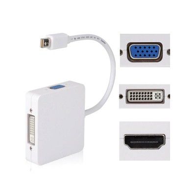POWERTECH μετατροπέας Mini Display Port (M) σε HDMI 1.4v/DVI/VGA, λευκό POWERTECH μετατροπέας Mini Display Port (M) σε HDMI 1.4v/DVI/VGA, λευκό
