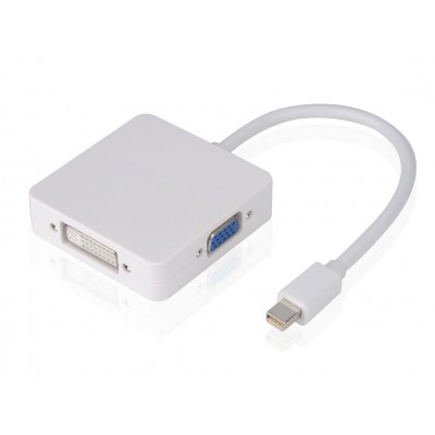 POWERTECH μετατροπέας Mini Display Port (M) σε HDMI 1.4v/DVI/VGA, λευκό POWERTECH μετατροπέας Mini Display Port (M) σε HDMI 1.4v/DVI/VGA, λευκό