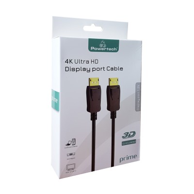 POWERTECH Καλώδιο Display port 1.2 CAB-DP024 prime, 4K 3D, copper, 2m POWERTECH Καλώδιο Display port 1.2 CAB-DP024 prime, 4K 3D, copper, 2m
