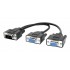 POWERTECH μετατροπέας VGA HD 15pin M / 2 x F, 0.20m, μαύρο