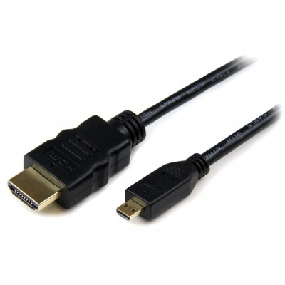 Powertech HDMI 19pin σε HDMI Micro (D) - 1.4V / with ethernet - 1.5M