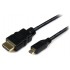 Powertech HDMI 19pin σε HDMI Micro (D)  - 1.4V / 2F + with ethernet - 3M