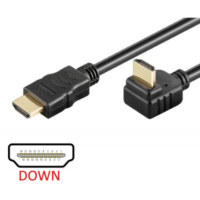 POWERTECH Καλώδιο HDMI (Μ) 19pin 1,4V, 90° down, 1.5m, μαύρο POWERTECH Καλώδιο HDMI (Μ) 19pin 1,4V, 90° down, 1.5m, μαύρο