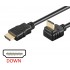 POWERTECH Καλώδιο HDMI (Μ) 19pin 1,4V, 90° down, 1.5m, μαύρο