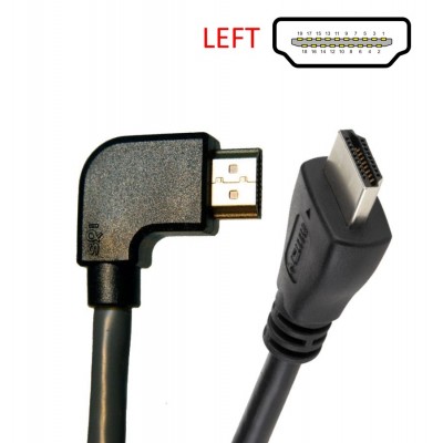 POWERTECH Καλώδιο HDMI (Μ) 19pin 1,4V, 90° left, 1.5m, Black POWERTECH Καλώδιο HDMI (Μ) 19pin 1,4V, 90° left, 1.5m, Black