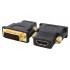 POWERTECH adapter απο DVI I(24+5) M σε HDMI F, χρυσό
