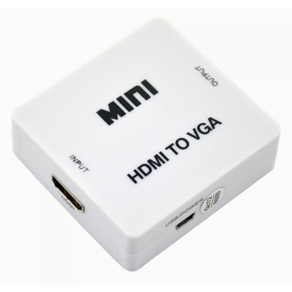 HD Video Converter από HDMI σε VGA και 3.5mm Audio, Full HD, λευκό