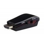 POWERTECH Μετατροπέας HDMI 19pin σε VGA, με audio jack, USB power, Black