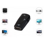 POWERTECH Μετατροπέας HDMI (F) σε VGA, με audio jack, AG6200-MCQ, Black