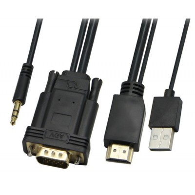 POWERTECH Καλώδιο HDMI(M) & USB(M) σε VGA(M) & 3.5mm(M), 1080p, 5m POWERTECH Καλώδιο HDMI(M) & USB(M) σε VGA(M) & 3.5mm(M), 1080p, 5m