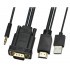 POWERTECH Καλώδιο HDMI(M) & USB(M) σε VGA(M) & 3.5mm(M), 1080p, 5m