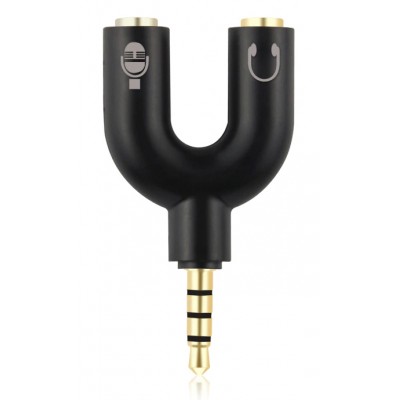POWERTECH Splitter 3.5mm 4pin (M) σε 2x 3.5mm 4pin (F) CAB-J043, μαύρο POWERTECH Splitter 3.5mm 4pin (M) σε 2x 3.5mm 4pin (F) CAB-J043, μαύρο