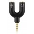 POWERTECH Splitter 3.5mm 4pin (M) σε 2x 3.5mm 4pin (F) CAB-J043, μαύρο