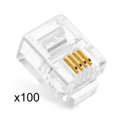 POWERTECH Plug Γραμμής Τηλεφώνου RJ11 6p4c, 100τεμ POWERTECH Plug Γραμμής Τηλεφώνου RJ11 6p4c, 100τεμ