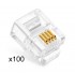 POWERTECH Plug Γραμμής Τηλεφώνου RJ11 6p4c, 100τεμ
