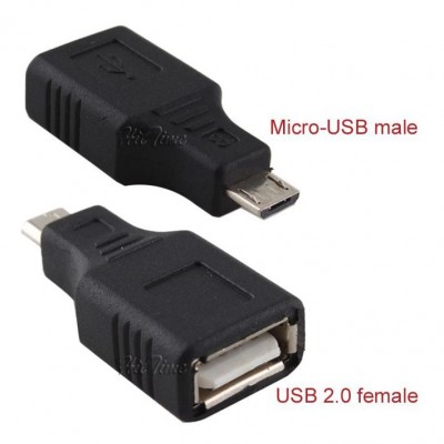 POWERTECH Adapter USB 2.0 Female σε USB Micro, Black POWERTECH Adapter USB 2.0 Female σε USB Micro, Black