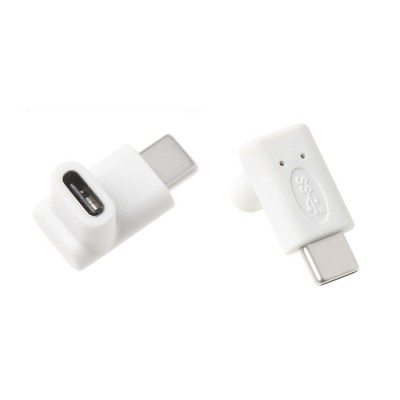 POWERTECH Adapter USB Type-C female σε USB Type-C 90°, λευκό POWERTECH Adapter USB Type-C female σε USB Type-C 90°, λευκό