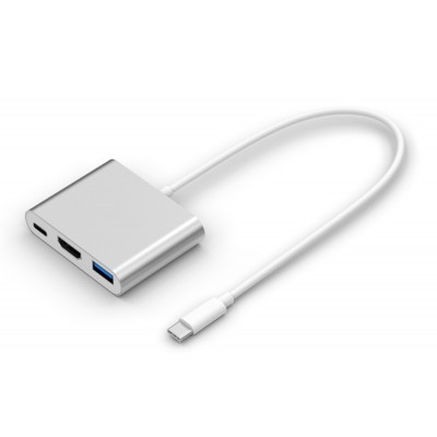 POWERTECH μετατροπέας USB 3.0 Type-C σε USB 3.0, Type C και HDMI, ασημί POWERTECH μετατροπέας USB 3.0 Type-C σε USB 3.0, Type C και HDMI, ασημί
