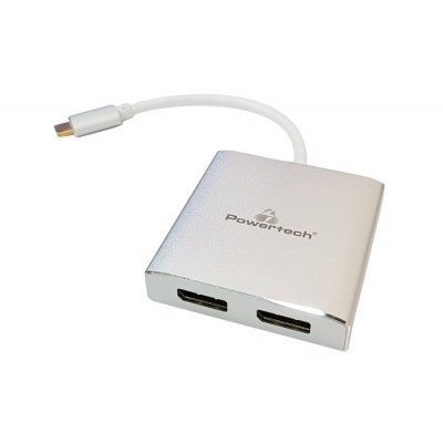 POWERTECH Converter Type-C σε 2x DisplayPort 1.2 CAB-UC034, 4K 60Hz POWERTECH Converter Type-C σε 2x DisplayPort 1.2 CAB-UC034, 4K 60Hz