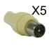 Powertech adapter PAL 9.5mm για TV πλαστικό, αρσενικό βύσμα - 5TEM