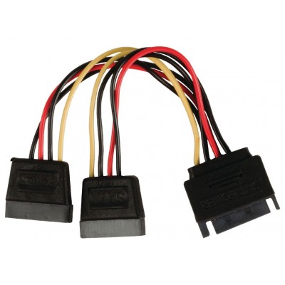 Powertech sata power 15pin male / 2x 15pin female 15pin Powertech sata power 15pin male / 2x 15pin female 15pin