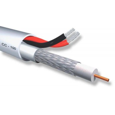 BIOKAL Καλώδιο CCTV CC-100, Mini RG 59/2x 0.50mm2, 75 ohm, White, 100m BIOKAL Καλώδιο CCTV CC-100, Mini RG 59/2x 0.50mm2, 75 ohm, White, 100m