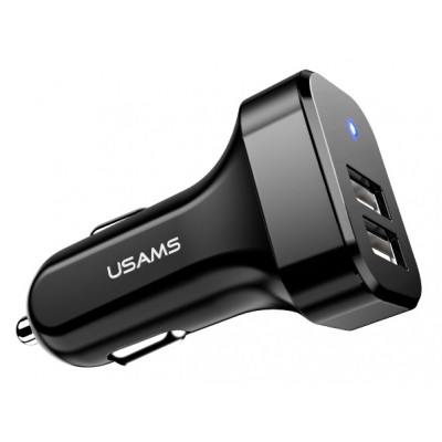 USAMS φορτιστής αυτοκινήτου C13, 2x USB, 2.1A, μαύρος USAMS φορτιστής αυτοκινήτου C13, 2x USB, 2.1A, μαύρος