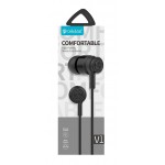 CELEBRAT Earphones CLB-V1-BK με μικρόφωνο, 10mm, 3.5mm, 1.2m, μαύρα