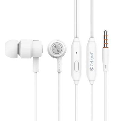 CELEBRAT Earphones CLB-V1-WH με μικρόφωνο, 10mm, 3.5mm, 1.2m, λευκό CELEBRAT Earphones CLB-V1-WH με μικρόφωνο, 10mm, 3.5mm, 1.2m, λευκό