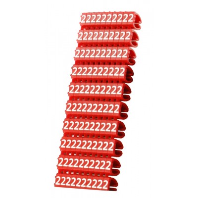 POWERTECH Clip αρίθμησης καλωδίου Νο 2, Red, 10τεμ. POWERTECH Clip αρίθμησης καλωδίου Νο 2, Red, 10τεμ.