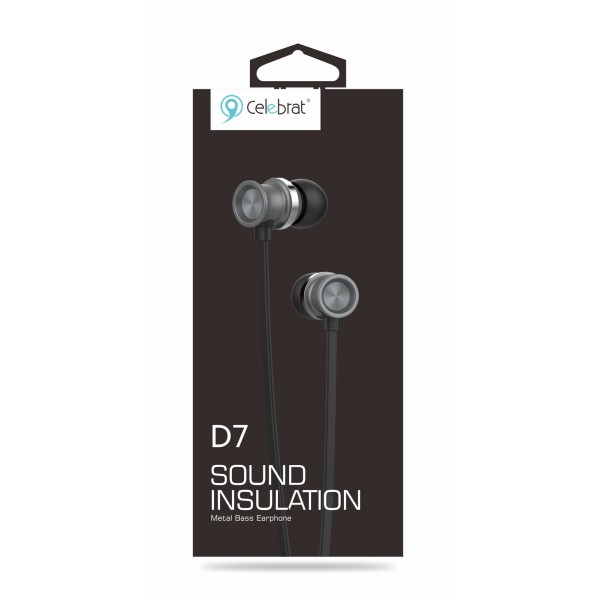 CELEBRAT Earphones με μικρόφωνο D7, on/off, 10mm, 1.2m, μαύρα CELEBRAT Earphones με μικρόφωνο D7, on/off, 10mm, 1.2m, μαύρα