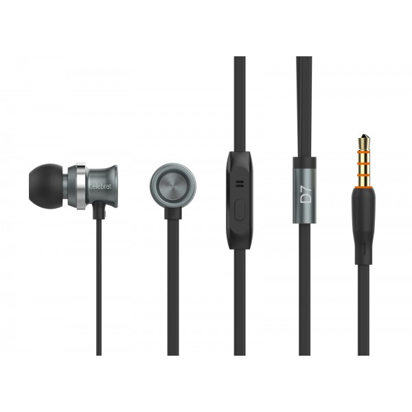 CELEBRAT Earphones με μικρόφωνο D7, on/off, 10mm, 1.2m, μαύρα CELEBRAT Earphones με μικρόφωνο D7, on/off, 10mm, 1.2m, μαύρα