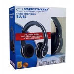 ESPERANZA Headphones Blues EH136K, 3.5mm, 105dB, 5m, μαύρα