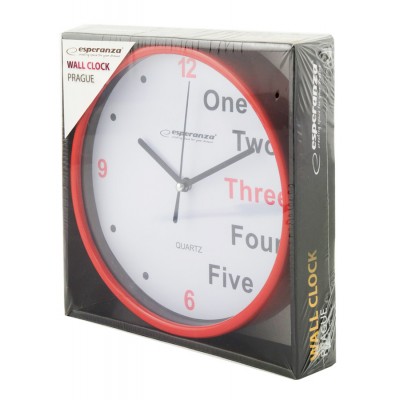 ESPERANZA Ρολόι τοίχου Prague EHC014R, 20cm, κόκκινο ESPERANZA Ρολόι τοίχου Prague EHC014R, 20cm, κόκκινο