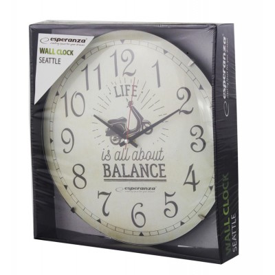 ESPERANZA Ρολόι τοίχου Marseille EHC018M, 30cm, λευκό ESPERANZA Ρολόι τοίχου Marseille EHC018M, 30cm, λευκό