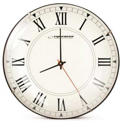 ESPERANZA Ρολόϊ τοίχου Roma EHC018R, 30cm, λευκό ESPERANZA Ρολόϊ τοίχου Roma EHC018R, 30cm, λευκό