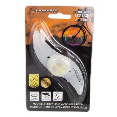 ESPERANZA LED φωτισμός ακτίνας ποδηλάτου Asterion EOT006, λευκός ESPERANZA LED φωτισμός ακτίνας ποδηλάτου Asterion EOT006, λευκός