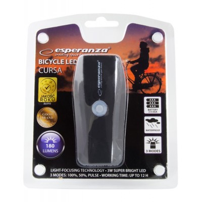 ESPERANZA Εμπρόσθιος φωτισμός ποδηλάτου Cursa EOT018, 180lm, μαύρο ESPERANZA Εμπρόσθιος φωτισμός ποδηλάτου Cursa EOT018, 180lm, μαύρο