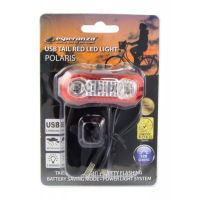 ESPERANZA Οπίσθιος φωτισμός ποδηλάτου Polaris EOT021, επαναφορτιζόμενος ESPERANZA Οπίσθιος φωτισμός ποδηλάτου Polaris EOT021, επαναφορτιζόμενος