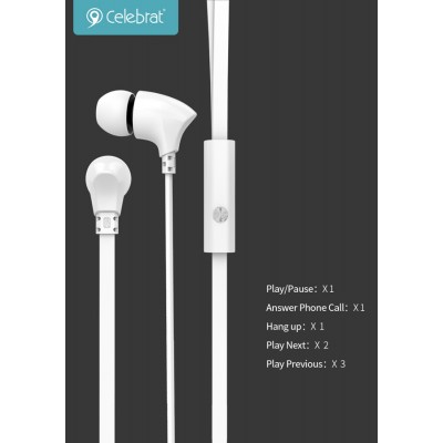 CELEBRAT Earphones με μικρόφωνο G3, on/off, 10mm, 1.2m, μαύρα CELEBRAT Earphones με μικρόφωνο G3, on/off, 10mm, 1.2m, μαύρα