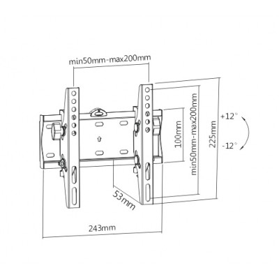 Brateck βάση TV τοίχου, βαρέως τύπου, για LCD-TV 23" - 42", 30kg Brateck βάση TV τοίχου, βαρέως τύπου, για LCD-TV 23" - 42", 30kg