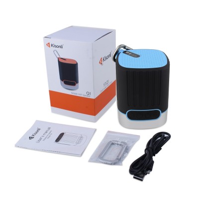 KISONLI Φορητό ηχείο Q1, Bluetooth, SD, LED, 2000mAh, με γάντζο, μπλε KISONLI Φορητό ηχείο Q1, Bluetooth, SD, LED, 2000mAh, με γάντζο, μπλε