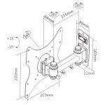 BRATECK επιτοίχια βάση LCD-152A, για οθόνη 23-42", 20kg