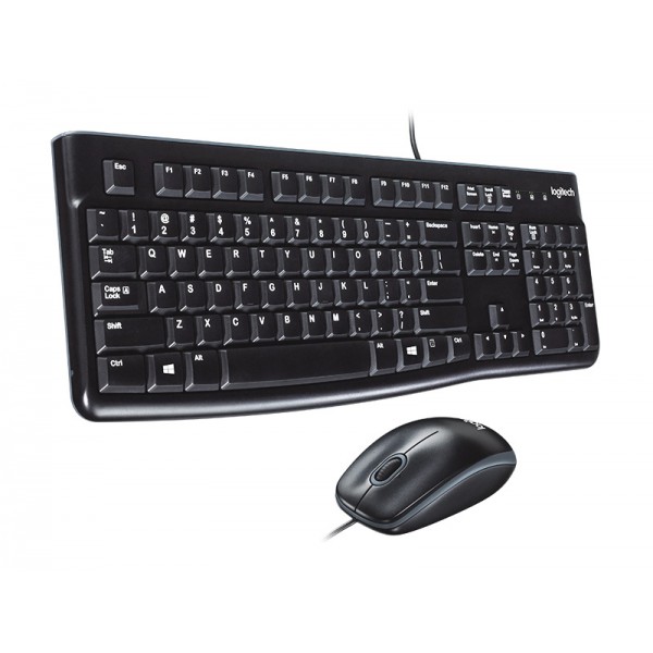 LOGITECH set ποντίκι και πληκτρολόγιο MK120, EN-GR, ενσύρματα, μαύρα