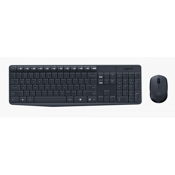 LOGITECH set ποντίκι και πληκτρολόγιο MK235, ασύρματα, 2.4GHz, μαύρο GR